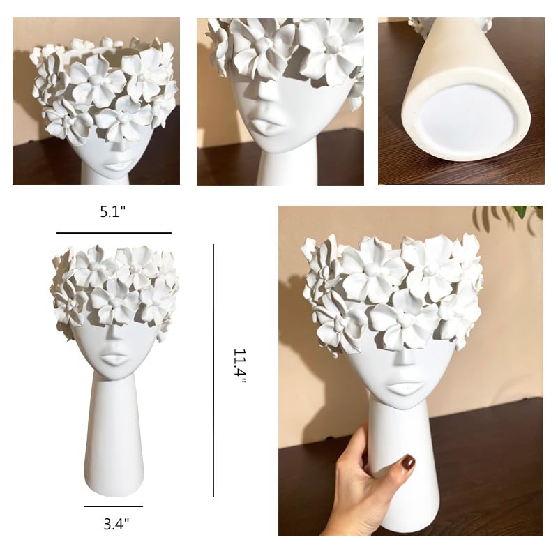 陶器製女性頭部花瓶 Amazon.co.jp: セラミック彫刻 女性 頭 顔 花瓶 装飾 ユニーク